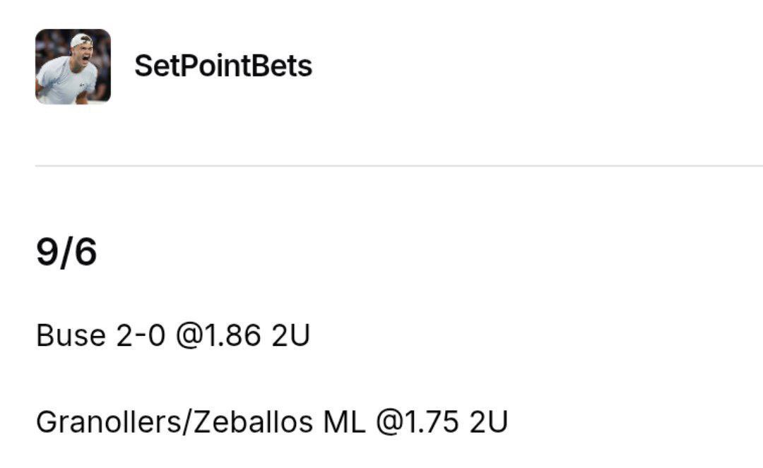 allcappersfreee's tweet image. Tennis 🎾 

#Setpointbets 
#P4d_picks4dayzzz