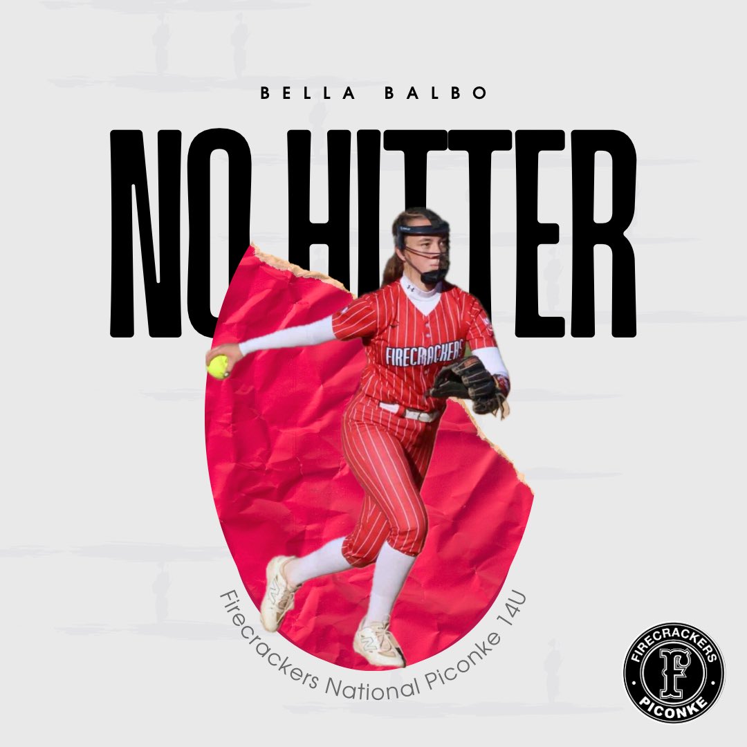 FCNatlPiconke's tweet photo. 🔥 No. Hits. Allowed. 🔥
@bellabalbo2029 throws a NO-HITTER in the final pool play game of the @TCSFastpitch #Super72! 👏🥎
#FCStrong #NoHitter #Ballin #ClassOf2029 #Pitcher https://t.co/KIqwqTr6zu