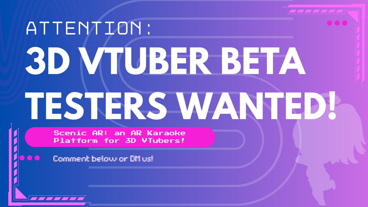 📢[VTUBER BETA TESTERS WANTED!]

With our new update rolling out our new AR Karaoke Scene setup, we would like to invite all of you to test things out for us!

Our open Beta will run from 8/9 - 22/9

Comment or DM us if interested!