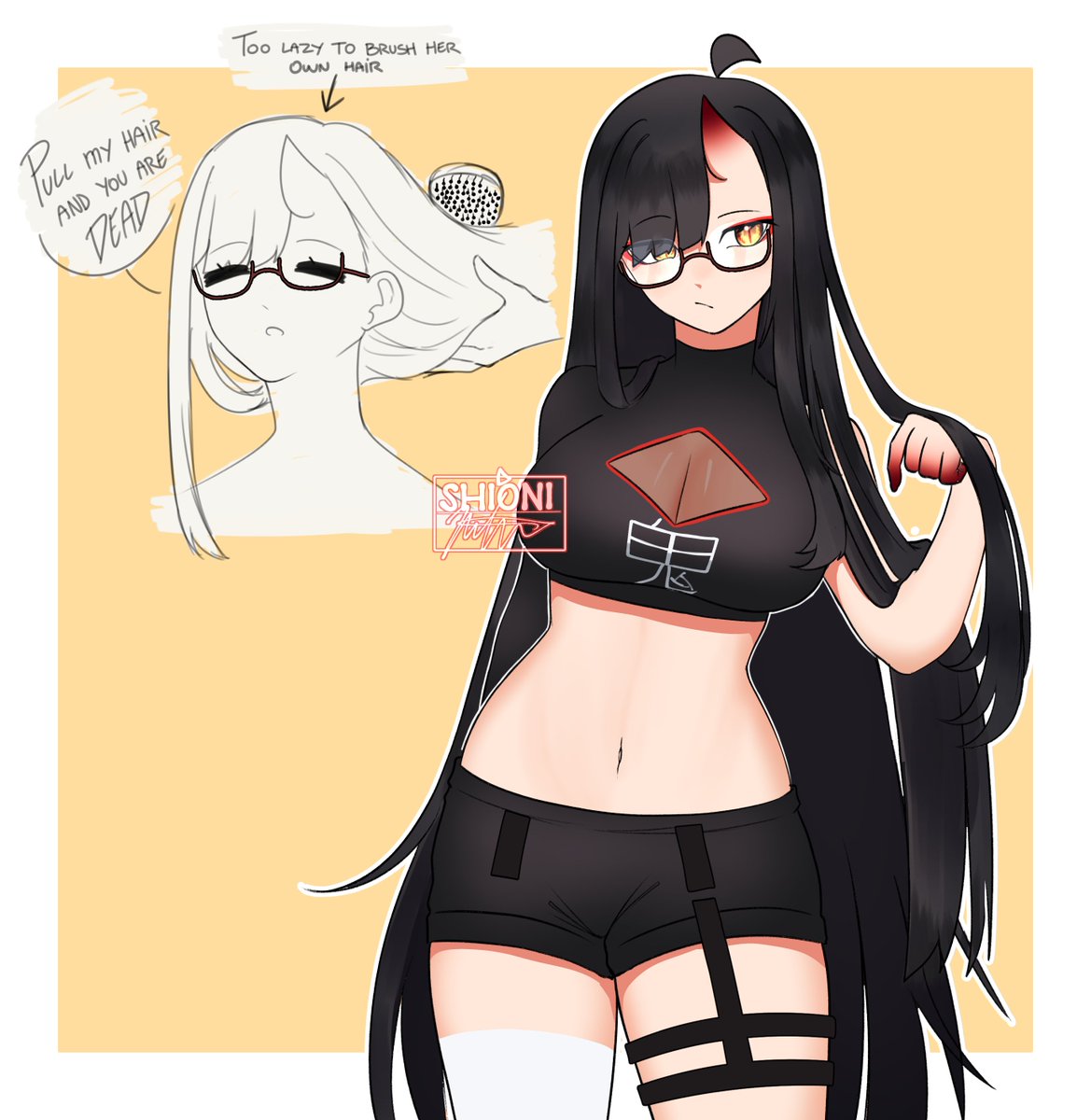 Shioni_Nath's tweet photo. Have some long hair + glasses oni
#OniFolder https://t.co/pbzpUGNTIT