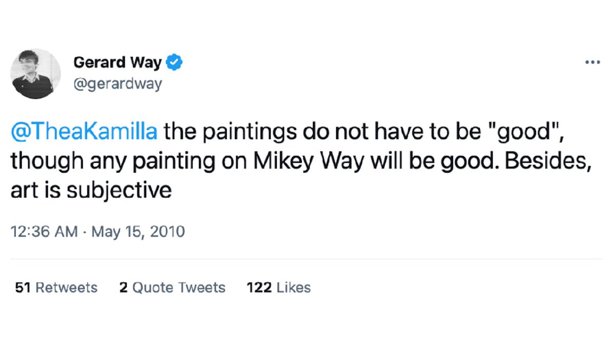 nightsgrow's tweet photo. i still wonder why gerard wanted to fill an entire room with mikeyway paintings https://t.co/2gZDec7umz