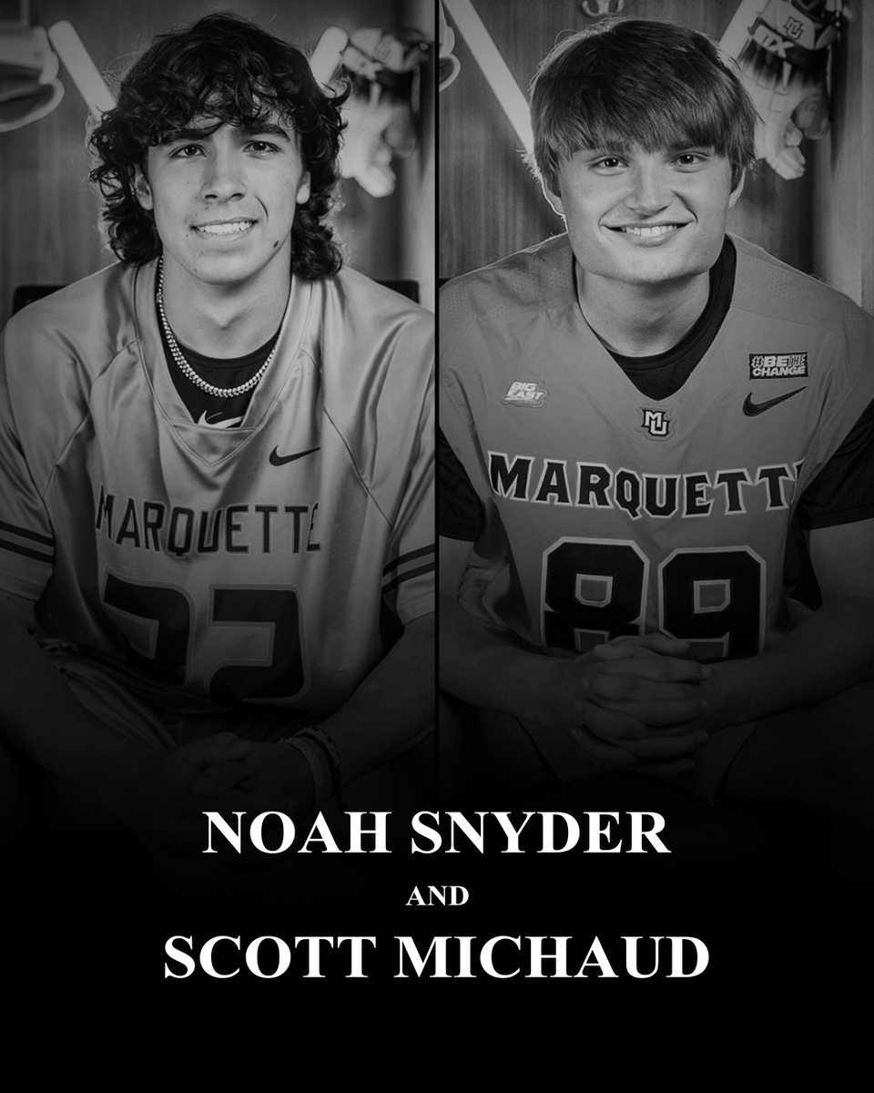 We are deeply saddened to learn of the passing of <a href="/MarquetteMLax/">Marquette Lacrosse</a> players Noah Snyder and Scott Michaud in a car accident on Friday night.

Our hearts go out to the families, friends, and teammates impacted by this tragedy. We will provide an update on how you can help this