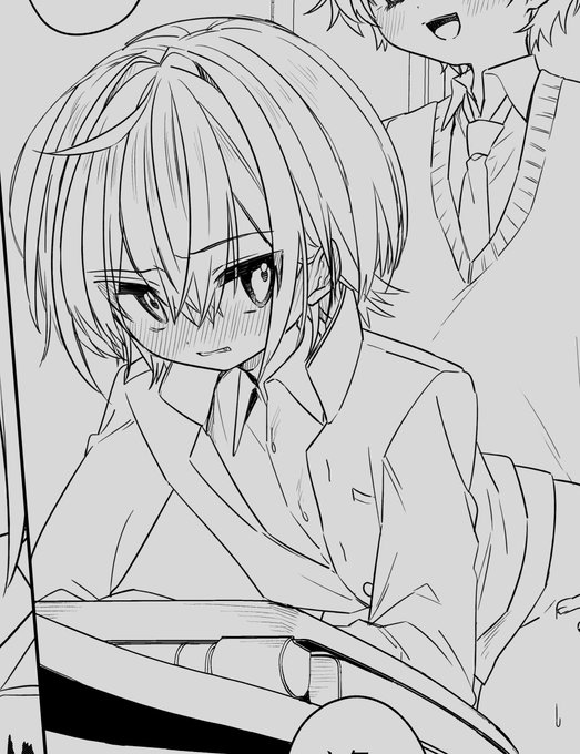 嫌そうに赤面してる顔一生描いてる