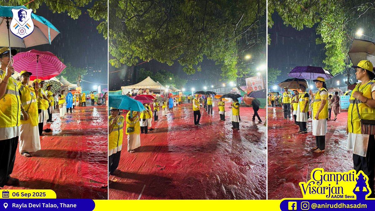 The #AADM #DisasterManagement team efficiently coordinated crowd and line control  at Rayla Devi Talao, Thane during the #AnantChaturdashi festivities.
#AniruddhaBapu