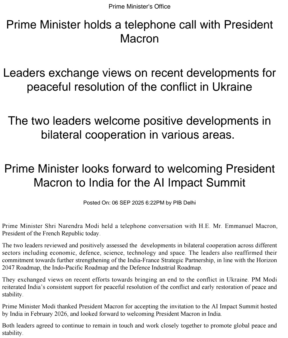 varta24news's tweet image. 🇮🇳🤝🇫🇷 PM Modi &amp;amp; Prez Macron reaffirm strong India–France ties.
India reiterates its call for peace in Ukraine.
#IndiaFrance #ModiMacron #UkraineWar #Peace
