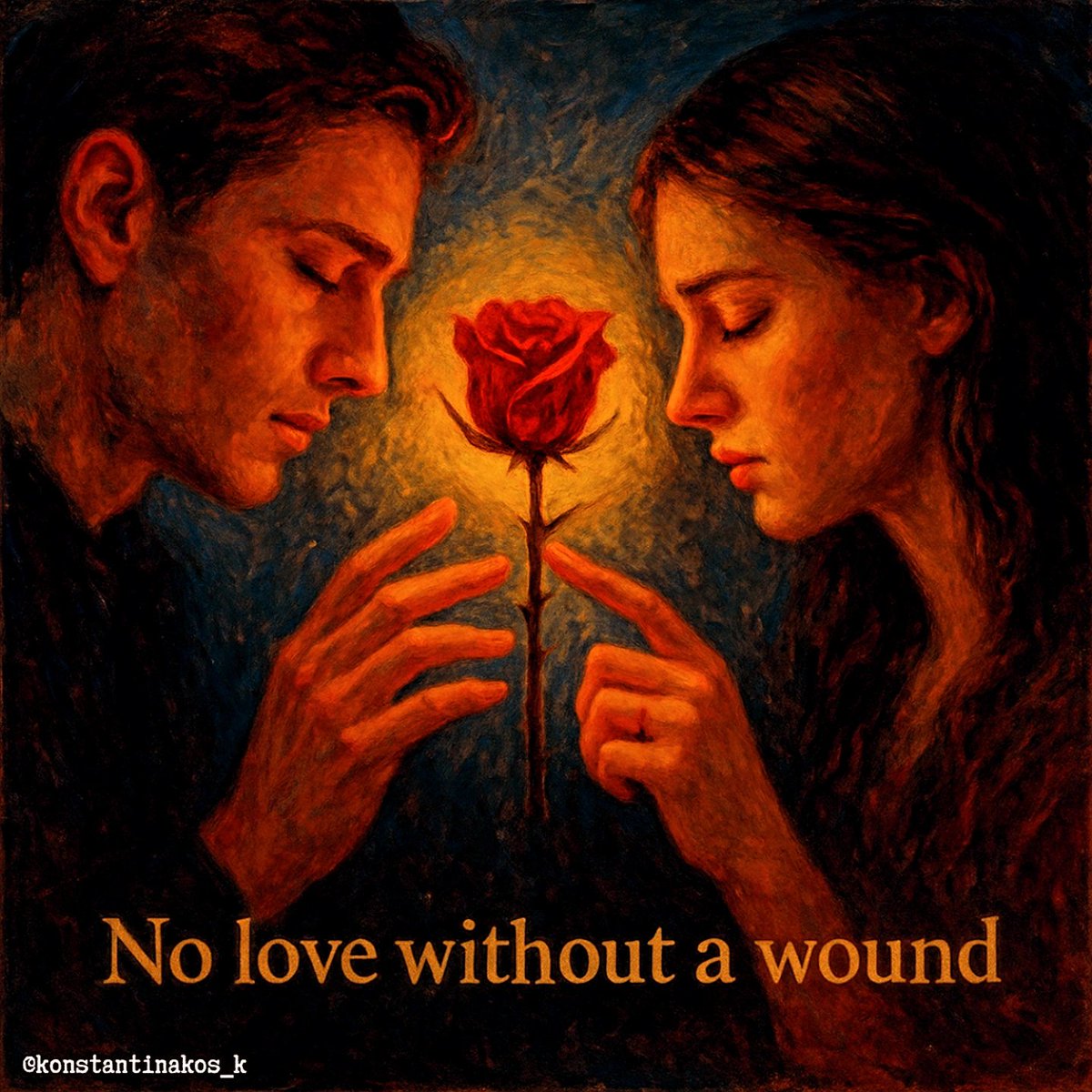 konstantinakos_'s tweet image. Can love exist without a wound?
A kiss lifts, a thorn grounds.
Only those who embrace both
discover life’s true depth.

#DeepThoughts #LoveAndTruth #ExistentialVibes #ModernPhilosophy #ByKonstantinos