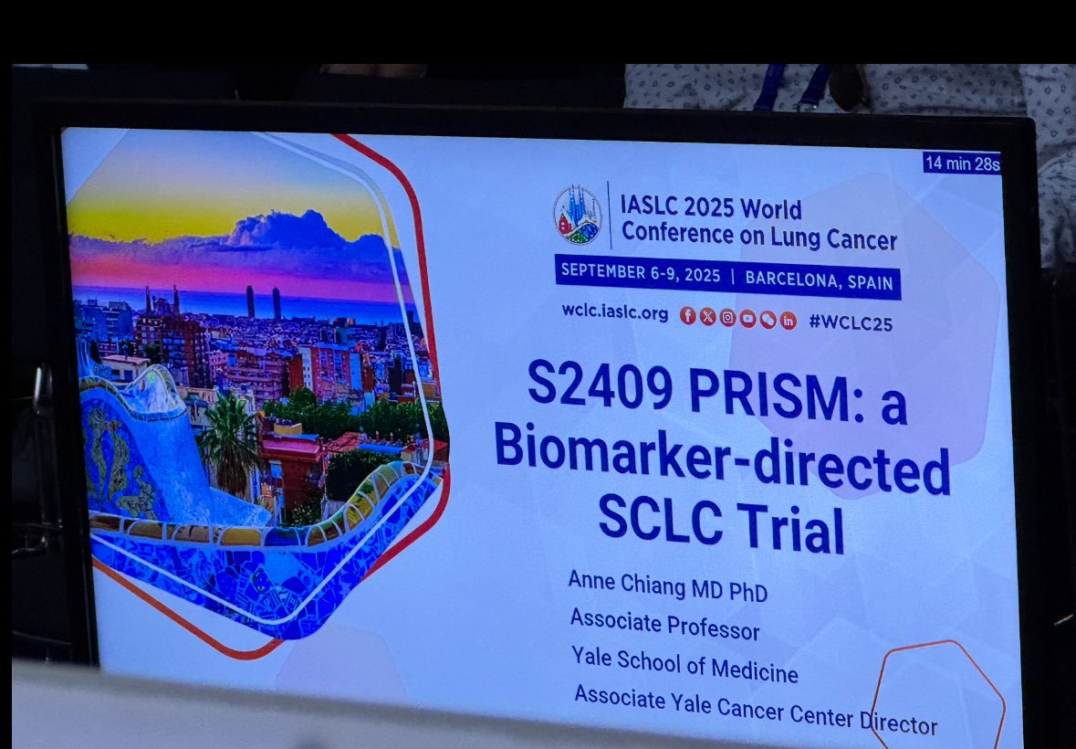 Wow! What a turnout - thanks to our great panelists and for all of you who joined.  This is a turning point for #SCLC new therapeutics + SCLC Subtypes - and just the tip of the iceberg. At the next WCLC, I predict we will need even a bigger room. (View feom the podium…)
