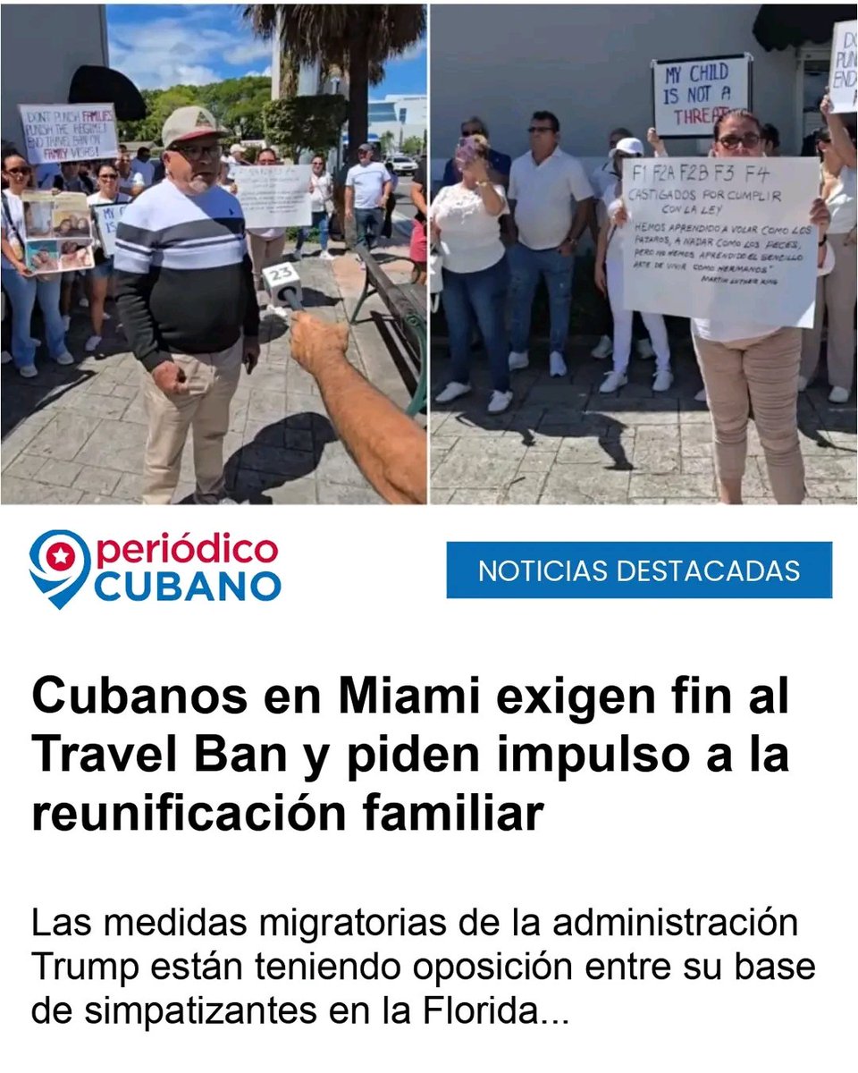 Secretary Rubio,we understand the need for regional security, but the Travel Ban under the 2025 Presidential Proclamation harms legal Cuban families (F1, F2A, F2B, F3, F4).
We ask that these categories be included in its exceptions Family reunification is not a threat to security