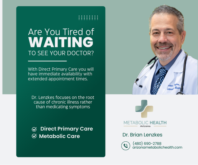 BrianLenzkes's tweet image. What if your doctor actually listened? That's what Direct Primary Care feels like! At Arizona Metabolic Health, we listen to your gut health!

Visit our website today to learn more: bit.ly/4mYTEia

#AZMetabolicHealth #DirectPrimaryCare #PersonalizedMedicine #DoctorAppt