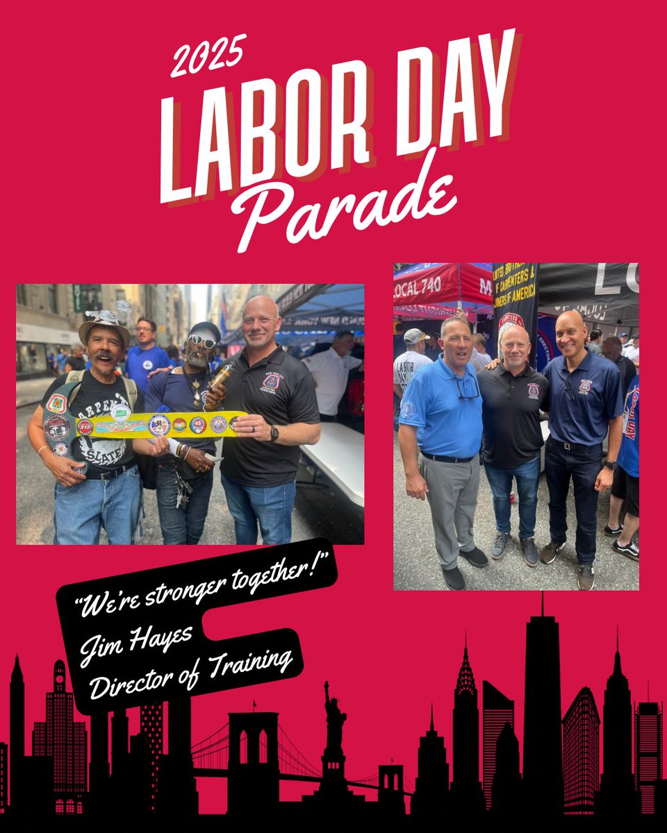 Building skills, building futures — NYC Carpenters Training Center proud to march this Labor Day! 💪🛠️ 

 #nycdcctc #NYCCarpentersTrainingCenter #NYC #Carpenters #apprenticeships #union #UBC #unionstrong #CarpentersRISE #newyork #ny