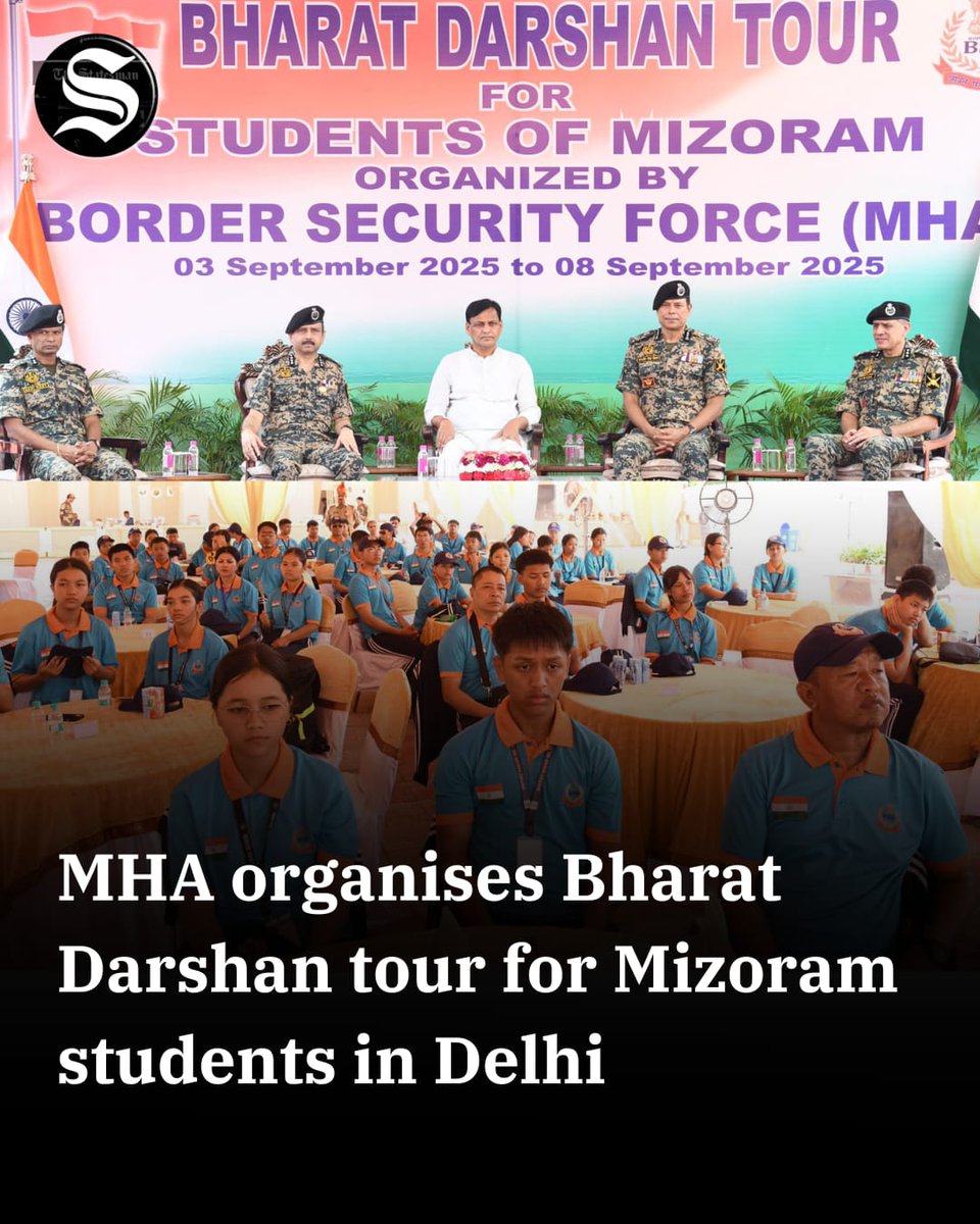 TheStatesmanLtd's tweet image. With an aim to foster a sense of pride and #nationalunity among the youngsters, the Ministry of Home Affairs (MHA) organised a four-day tour to the national capital for 100 students and teachers from #Mizoram.
Read More: thestatesman.com/india/mha-orga…
📸 (X/BSF)