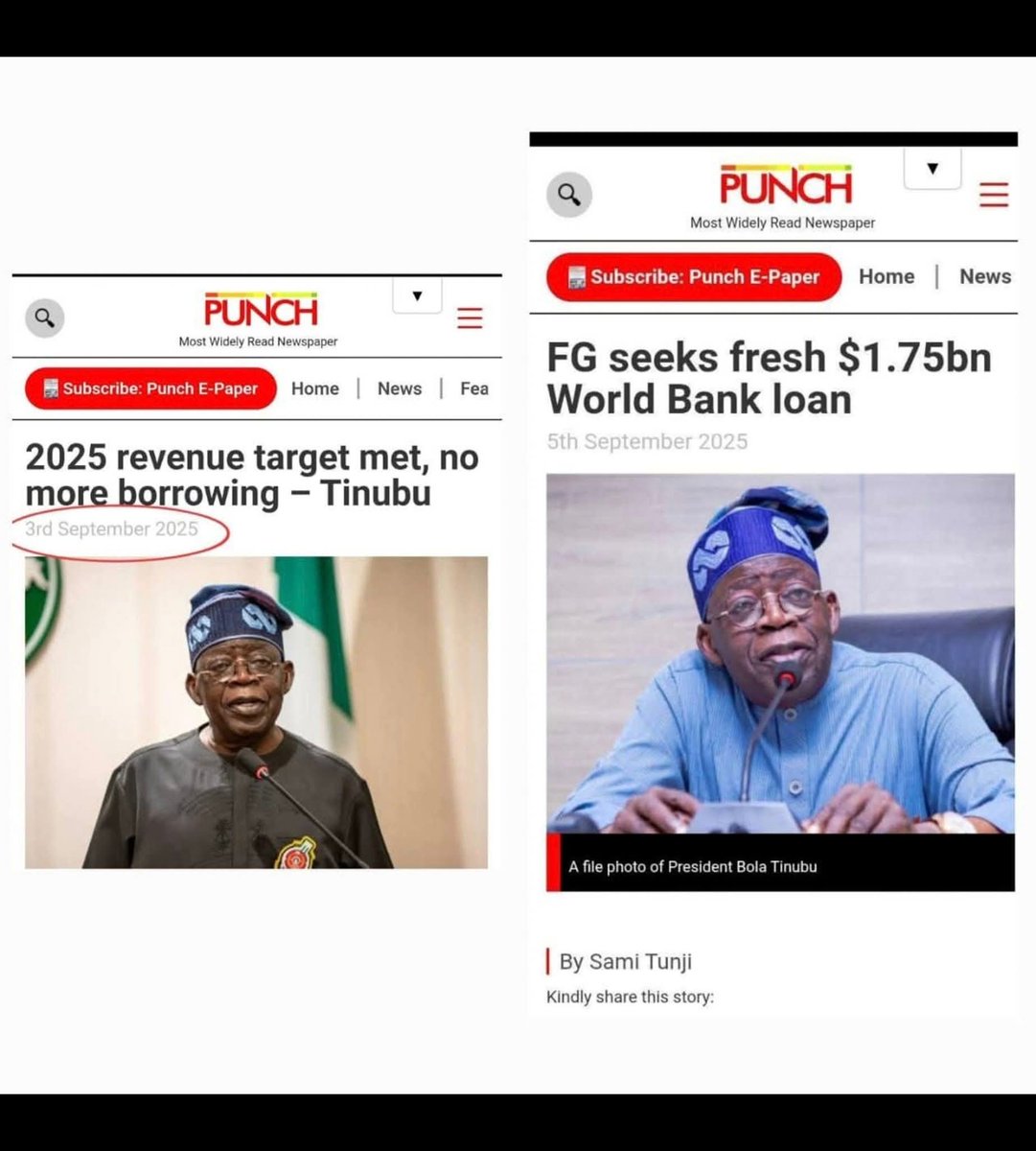YahayaSmd's tweet photo. On Monday: "No more borrowing."

On Wednesday: "Please, just $1.75bn more."🤦🏽‍♂️

This shows a sharp inconsistency between words and actions. https://t.co/wVibU7FIkp