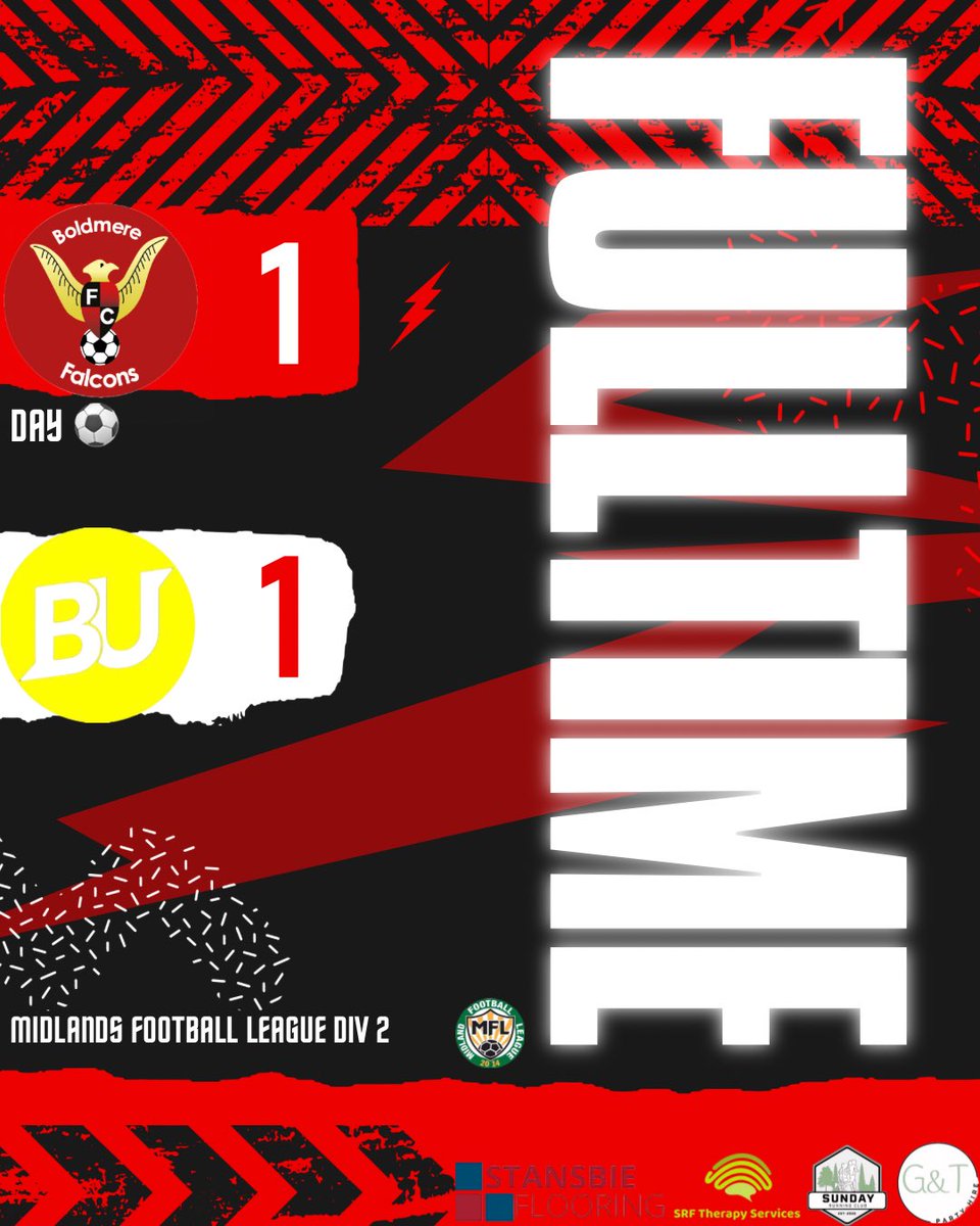 FalconsBoldmere's tweet image. 𝐅𝐮𝐥𝐥 𝐓𝐢𝐦𝐞..

🔴⚫️🦅 1️⃣-1️⃣ 🟡⚫️

Competitive frustrating game where both sides couldn’t find the quality to get the winner. 

Good luck to @BUFCFirst for the season 👊⚽️

#UTB ❤️🖤