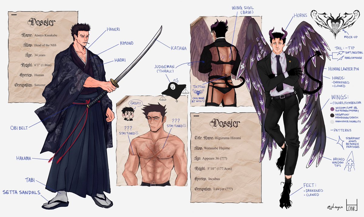 With the first chapter of our fic released (in reply), I’m thrilled to finally share the artwork we’ve done for it. Never did a character sheet before, but @jjk_eugie was super supportive and encouraging to try. Here’s our combined efforts on a collab!
#higuruma #kusakabe