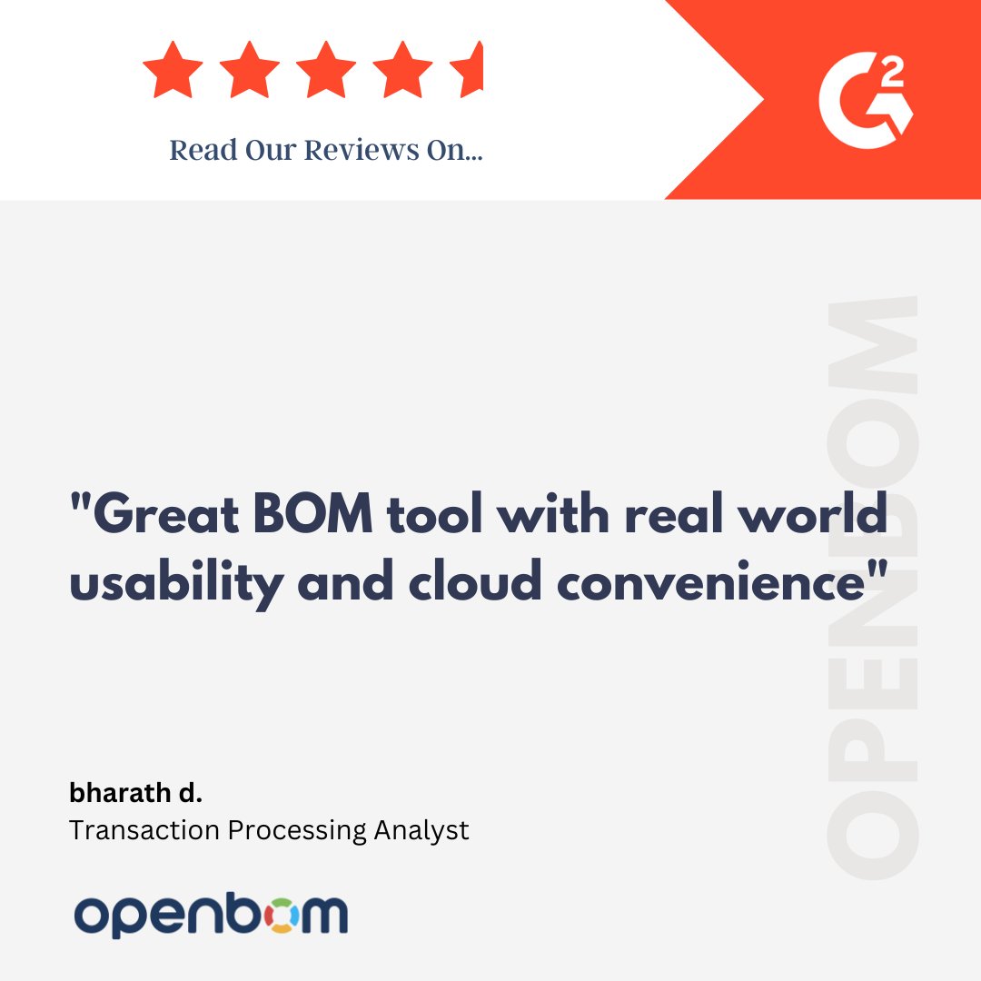 openbom's tweet image. ☁️ Real-world BOMs need real-world solutions. OpenBOM delivers cloud-powered usability that keeps your product data moving at speed. ⚙️🚀

#CloudPLM #BOMSoftware #EngineeringTools #ModernManufacturing #OpenBOM

bit.ly/3JEA0Kd