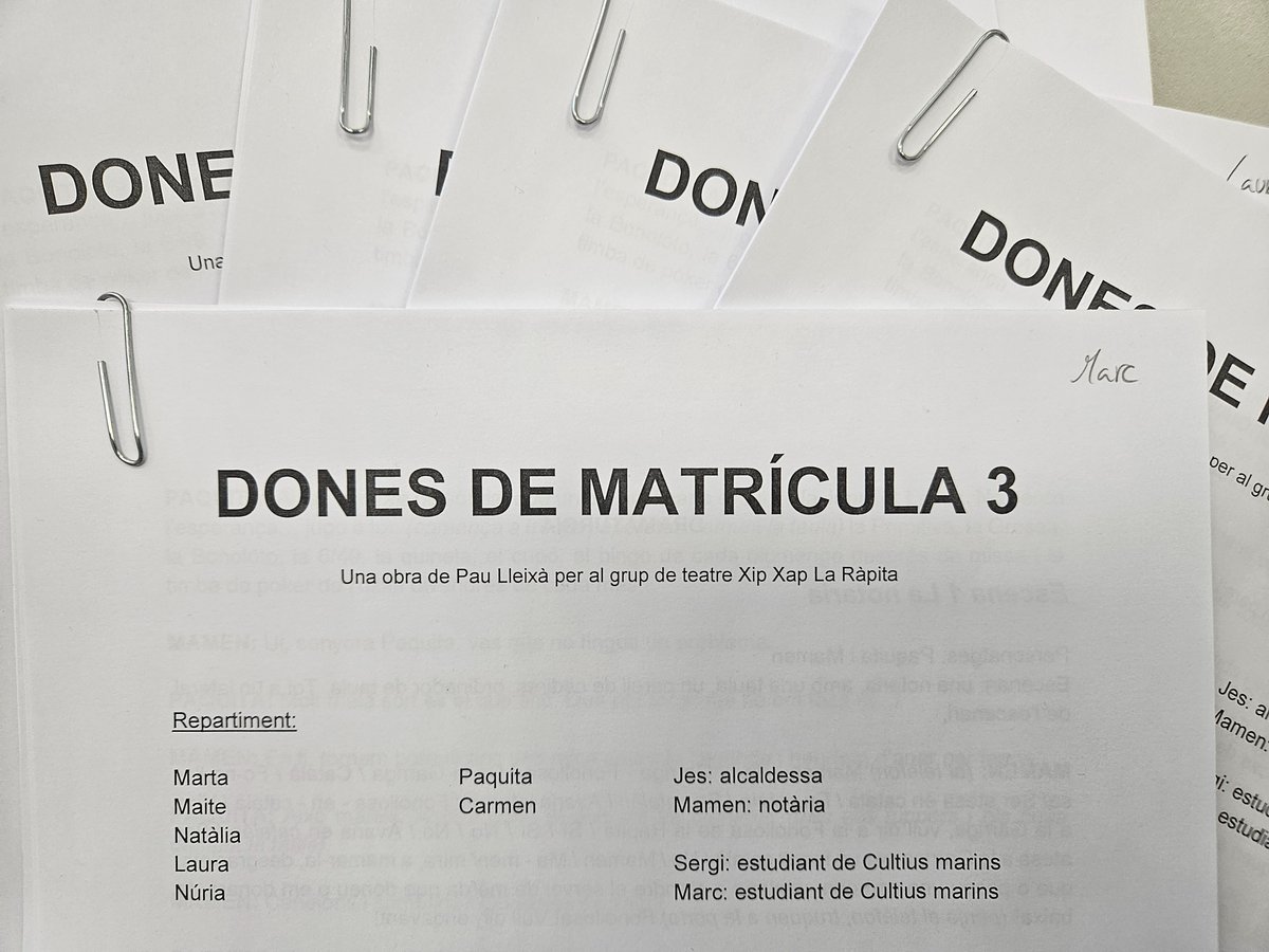 Natros també hem començat el curs. Si tot va bé, al gener tancarem la trilogia a l'#AuditoriSixtoMir! 

#XipXapLaRàpita #DonesDeMatrícula