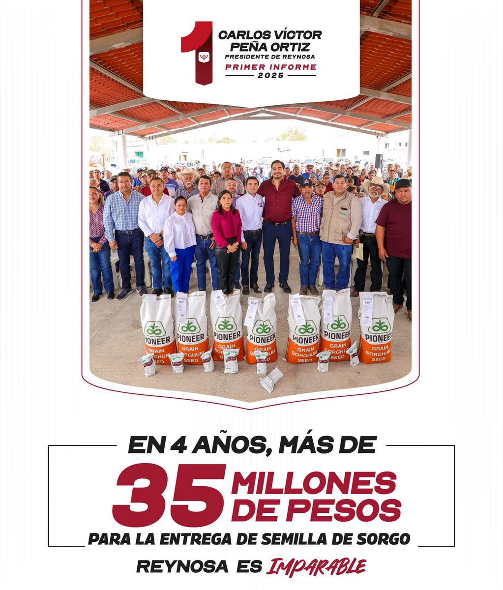 𝗜𝗺𝗽𝘂𝗹𝘀𝗼 𝗮𝗹 𝗖𝗮𝗺𝗽𝗼 𝗲𝗻 𝗥𝗲𝘆𝗻𝗼𝘀𝗮 🌾

El Alcalde <a href="/carlospenaortiz/">Carlos Víctor Peña Ortiz</a> ha destinado más de 35 millones de pesos en 4 años para la entrega de semilla de sorgo, apoyando a los productores locales y fortaleciendo el desarrollo agrícola de nuestra región. 🚜🙌🏼