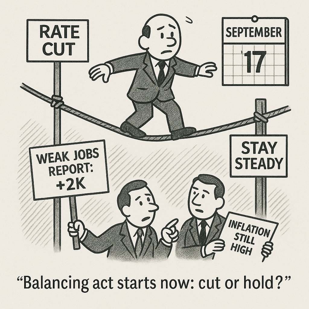 John🎣 (@bottomphishing) on Twitter photo Cartoon #8 – September 5, 2025
💡When the Fed walks the line, one slip can swing the market.
A Pepper ...nd Salt style cartoon.
<a href="/PatrickWalker56/">Patrick Walker</a> <a href="/mwebster1971/">Mike Webster</a> <a href="/Upticken/">James Roppel</a> <a href="/tradersync/">TraderSync 📊</a> <a href="/TradingComposur/">Trading Composure</a> Cartoon #8 – September 5, 2025
💡When the Fed walks the line, one slip can swing the market.
A Pepper ...nd Salt style cartoon.
<a href="/PatrickWalker56/">Patrick Walker</a> <a href="/mwebster1971/">Mike Webster</a> <a href="/Upticken/">James Roppel</a> <a href="/tradersync/">TraderSync 📊</a> <a href="/TradingComposur/">Trading Composure</a>