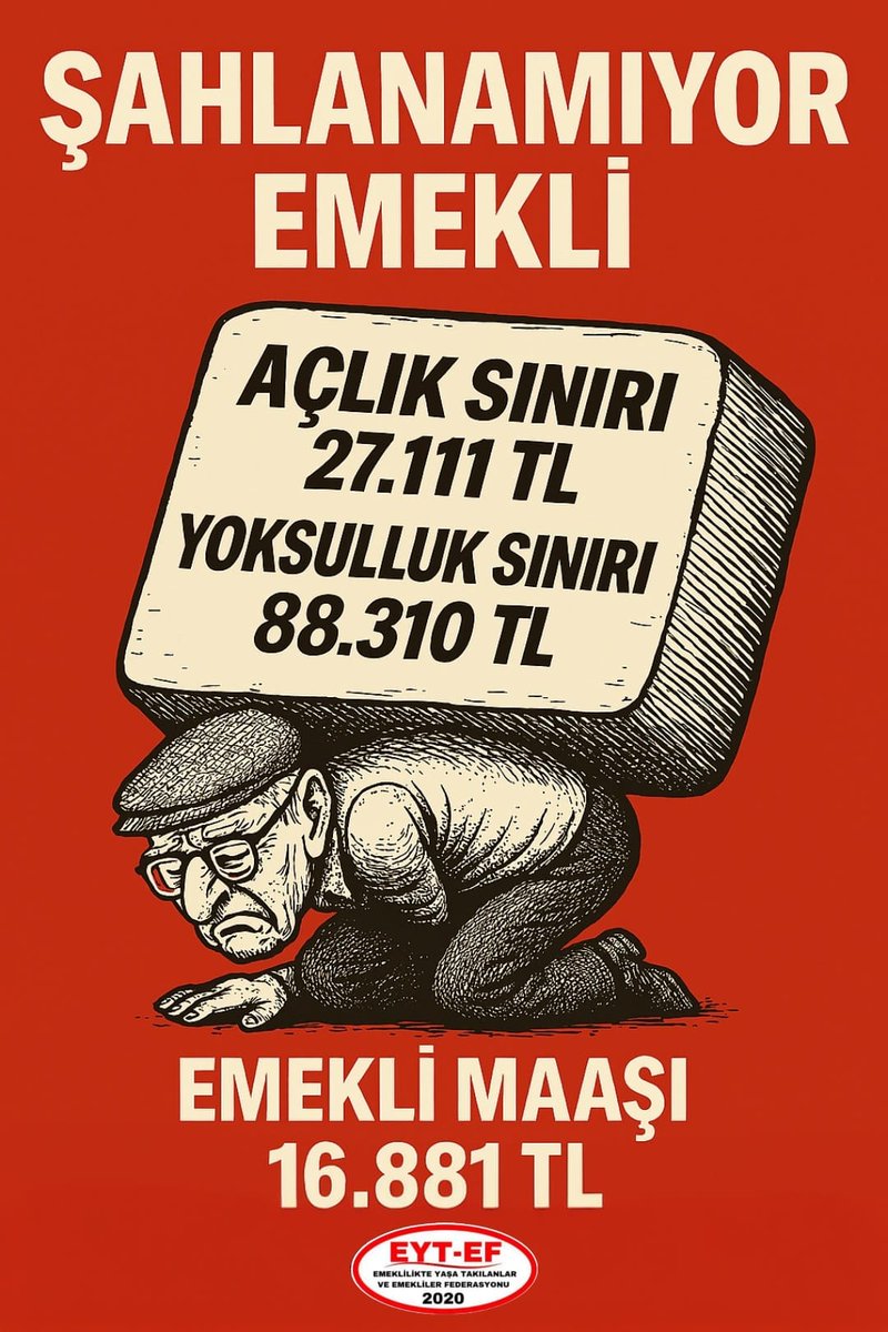 Emekliler için ses olacağız. Emekli maaşına geçinebilir maaş olması gerekir..👍🇹🇷