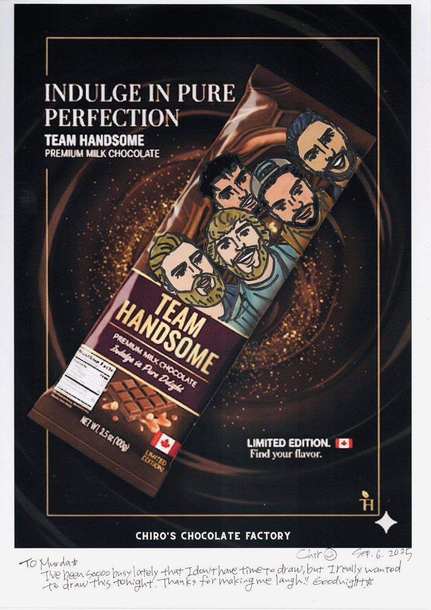 chiro_grants's tweet photo. 'TEAM HANDSOME
PREMIUM MILK CHOCOLATE'
@murdabeatz
#murdabeatz
#fanart
#urbanfantasy
#chocobar https://t.co/GxkihVHrXy