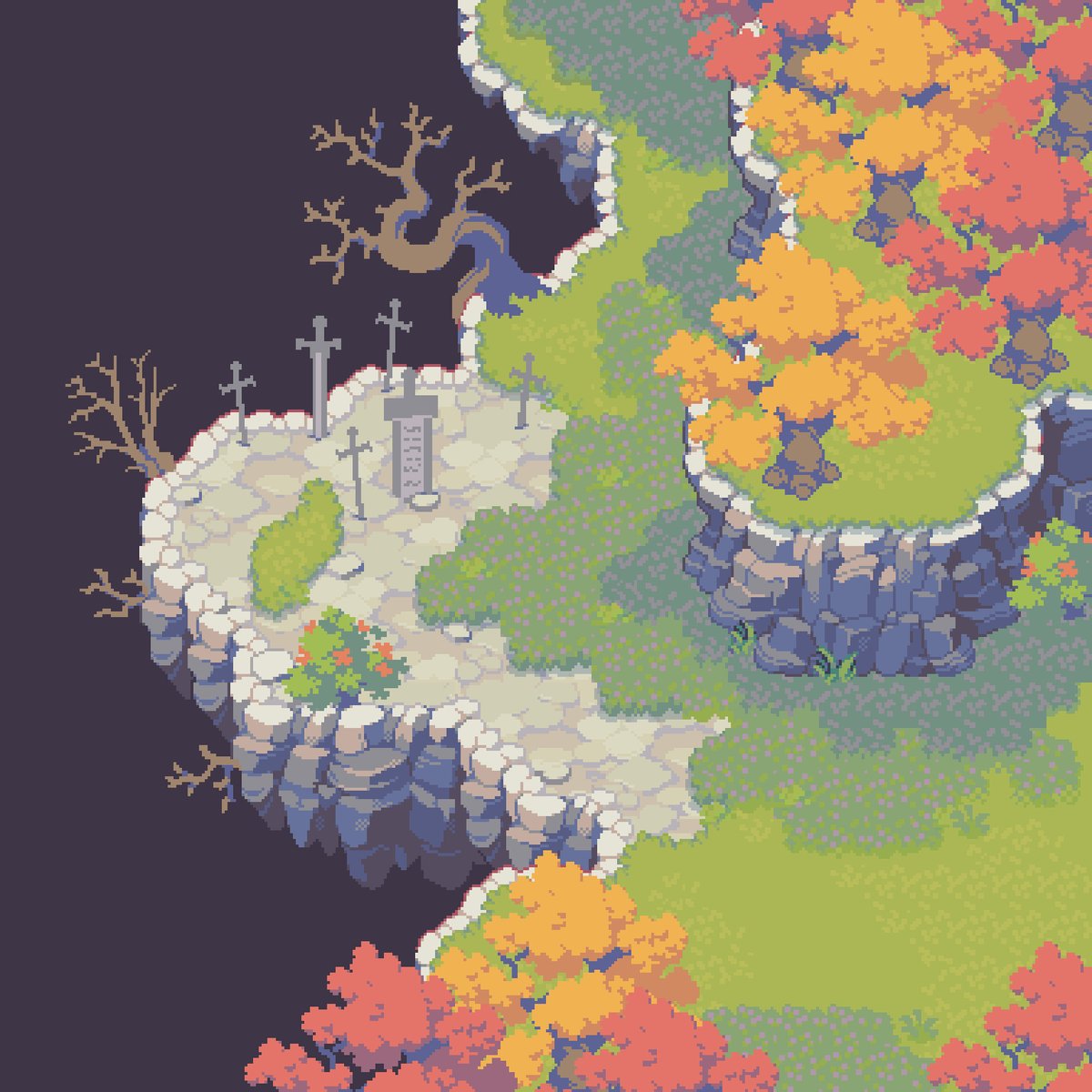 ss1shadow's tweet image. 🏔️ Working on the mountain ruins environment!
Huge thanks to @BanannerToast for helping expand the tileset 🙌

This shot even includes some of his own assets, which add so much atmosphere.

Loving how this collab is shaping up! 🎨🔥
#gamedev #indiedev #indiegame #pixelart