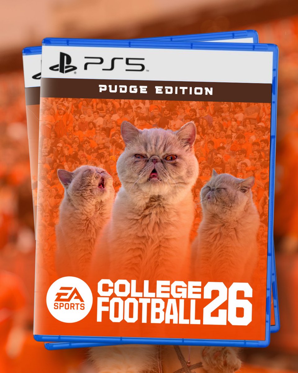 Pudge is officially IN THE GAME!! Happy game day, Falcons - it’s Pudge vs the Bearcats 🐈🐈‍⬛ #AyZIGGY