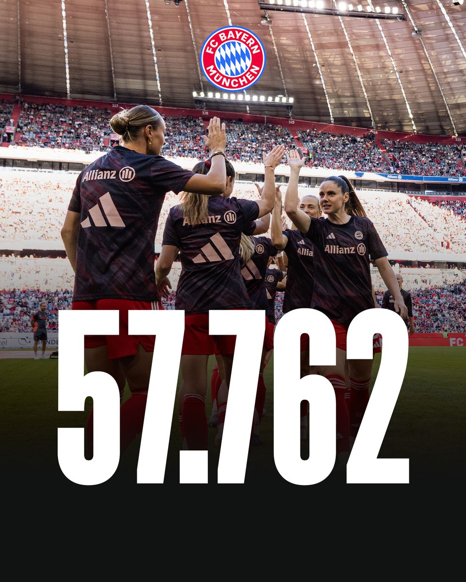 Wir haben 𝐆𝐞𝐬𝐜𝐡𝐢𝐜𝐡𝐭𝐞 𝐠𝐞𝐬𝐜𝐡𝐫𝐢𝐞𝐛𝐞𝐧. ❤️🤍

57.762 Fans in der Allianz Arena - neuer deutscher Zuschauerrekord im Vereinsfußball! DANKE für diesen Moment, liebe #FCBayern-Fans!