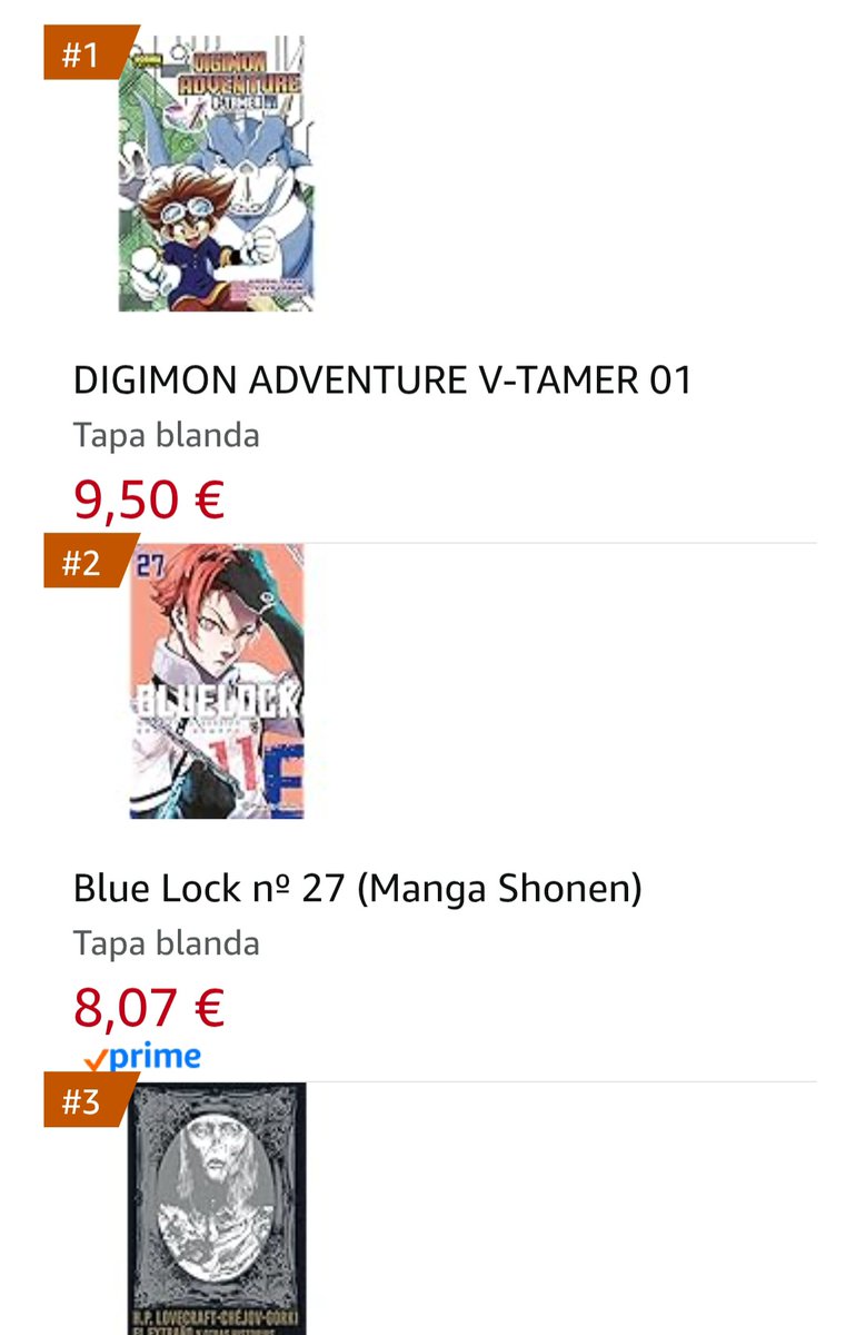 DigimonWorldEsp's tweet photo. 🏆¡#DigimonAdventure #VTamer 01 1 es el NÚMERO 1 en ventas en Amazon España!#️⃣0️⃣1️⃣

✨️¿Os vais a quedar sin el comienzo de la aventura de Taichi y Zero?✨️

#Digimon https://t.co/8Eg8IrKAHG