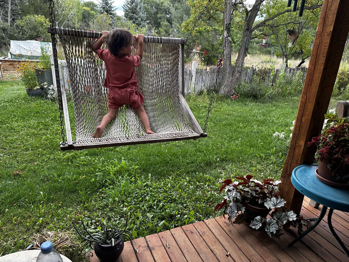 At my special place, our family’s home in New Mexico. I was swinging on this swing when I was my son’s age here. During COVID I sat for a month in the attic as a converted office where I negotiated the sale of Made In Space. This trip we are celebrating my aunts memorial in a