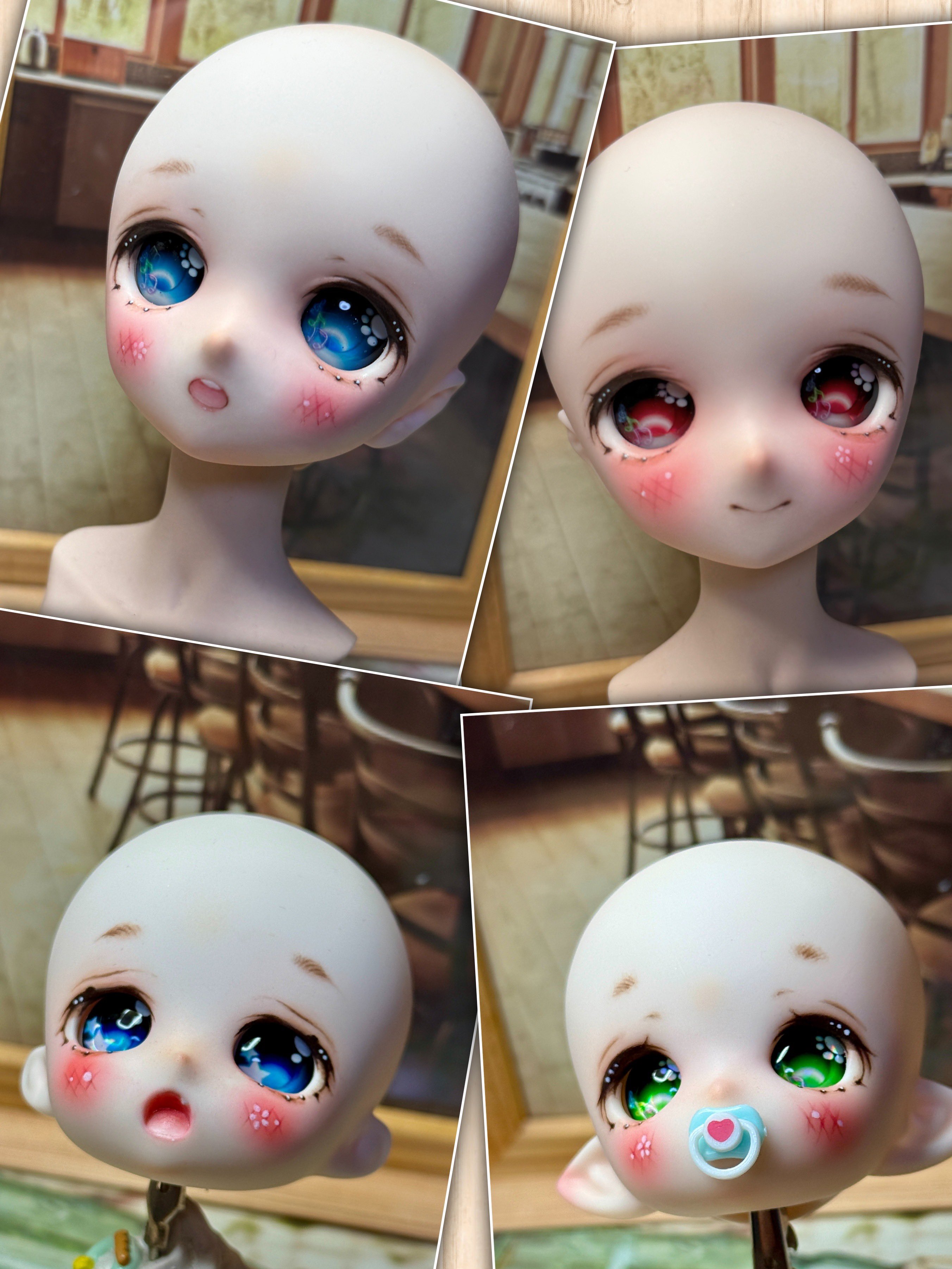 ディーラー製　花かごの小部屋　カスタム　描き目　オビツ11 ちびちび　未使用 ディーラー製 花かごの小部屋 カスタム 描き目 オビツ11