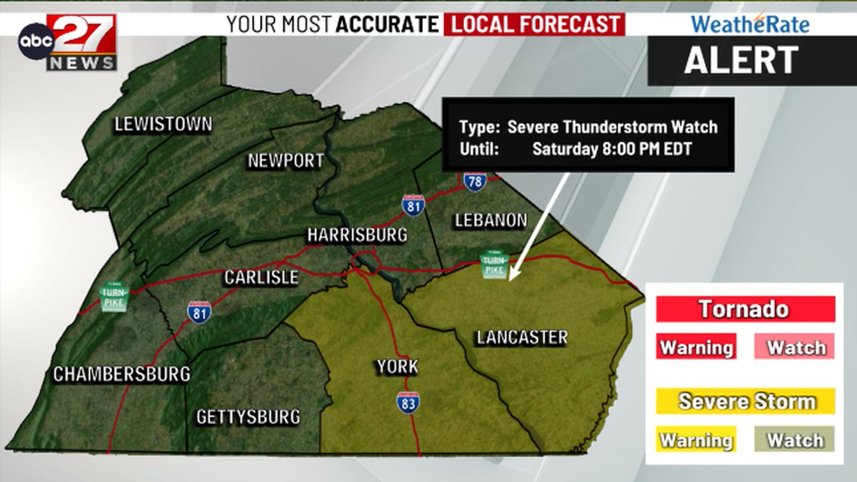 abc27 Weather alert; visit abc27.com/weather/weathe… for details. #27Weather #PAwx