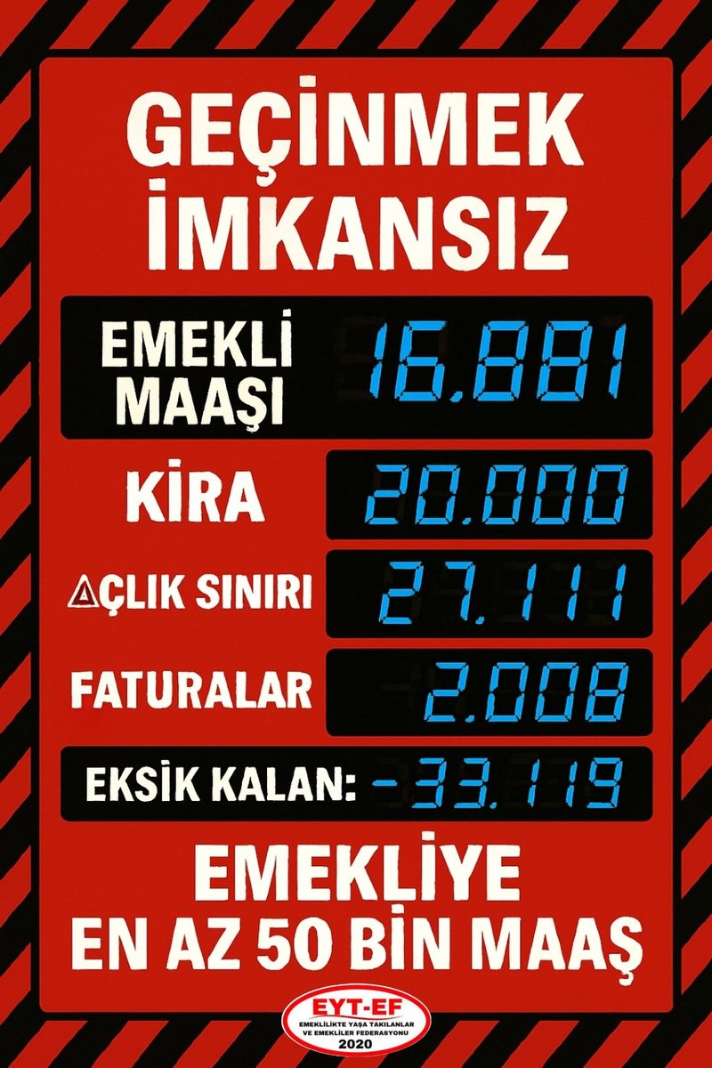 Emekli hiç olmadığı kadar zor günlerden geçiyor...👍🇹🇷