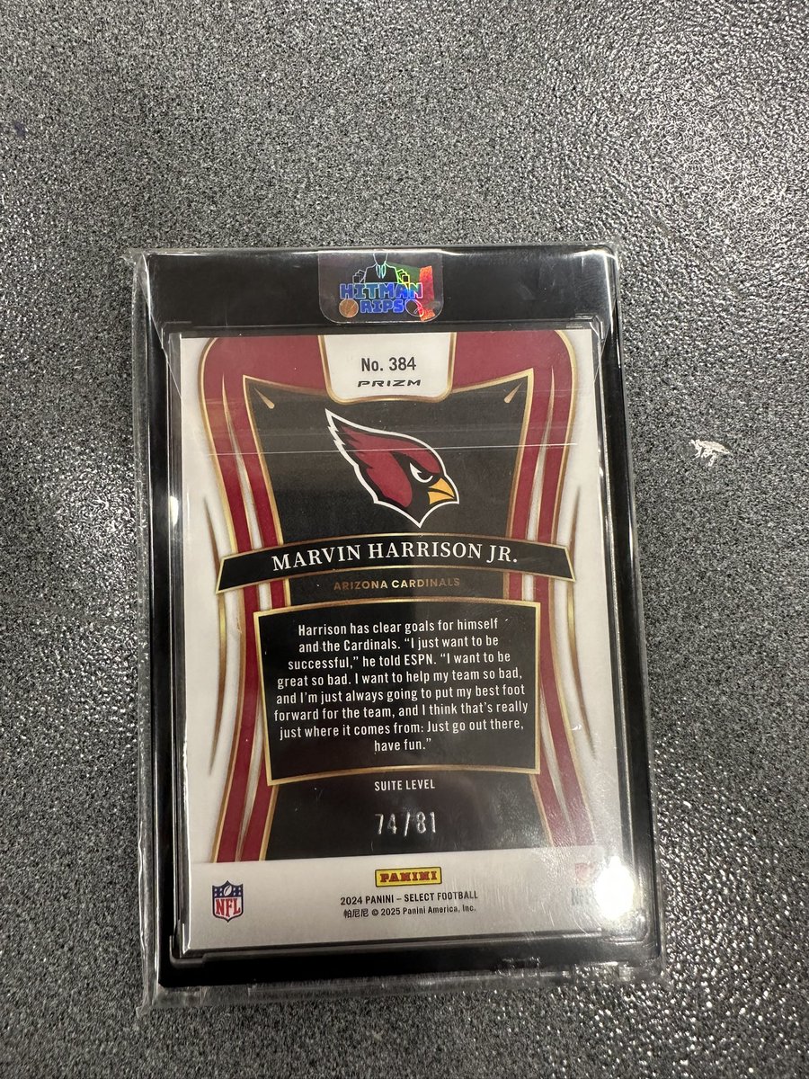 Marvin Harrison Select Suite Level Dragon scale /81
$150 Shipped
Last 2 did $190 and $175 👀
