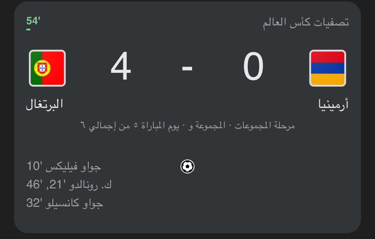 البرتغال الآن 

كل اللي سجلوا يلعبون عندنا 🔥