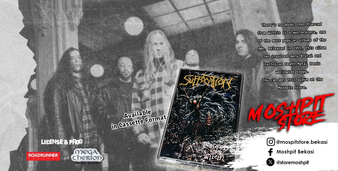 Cassette tape License
Band: Suffocation
Album: Peirced from within
P+C: 1995 Roadrunner Records /2024 Mega Therion.
Condition: New (Seal)