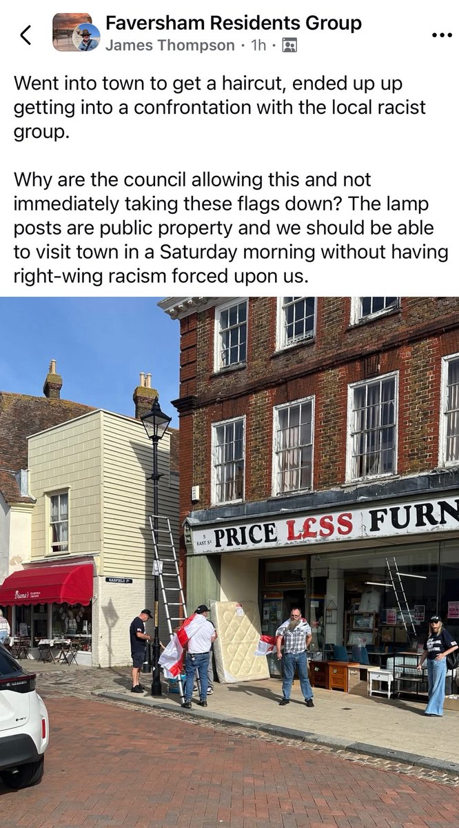 FeldsparElodie's tweet image. All kicking off in Faversham, Kent today. This quiet little market town really showed its colours as the anti-racism bunch outnumbered those who were protesting against illegal migration ‘children’ (with facial hair) being housed in a previously used care home. Some residents…