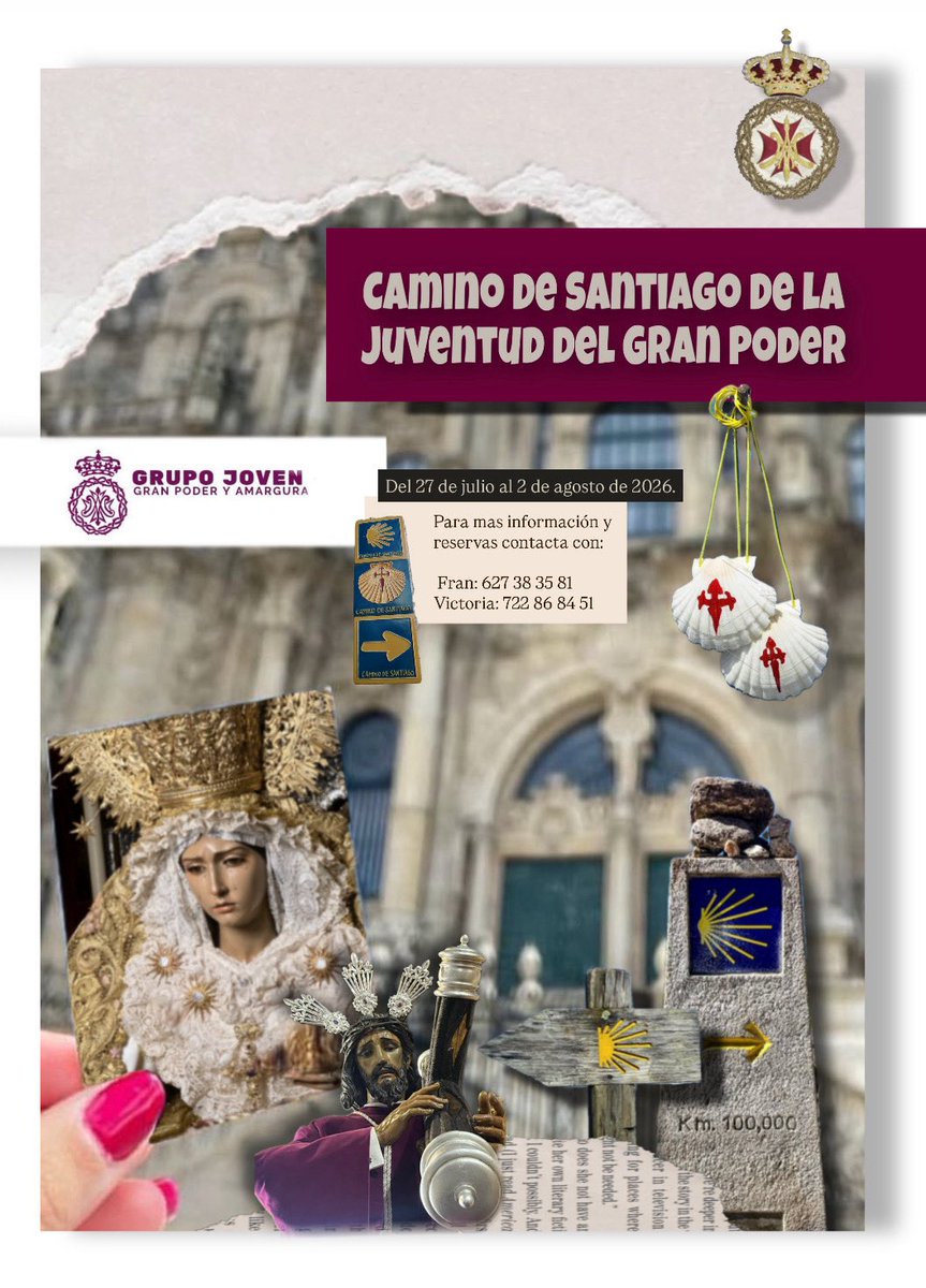 GrupoJGranPoder's tweet image. Nuestra juventud cofrade, organiza para el verano de 2026 una experiencia única:
El Camino de Santiago desde Sarria en 5 etapas del Camino Francés.

📌 ¡Anímate a vivir esta aventura con nosotros!

ℹ️ Para más información:
📞 627 38 35 81 (Fran)
📞 722 86 84 51 (Victoria)