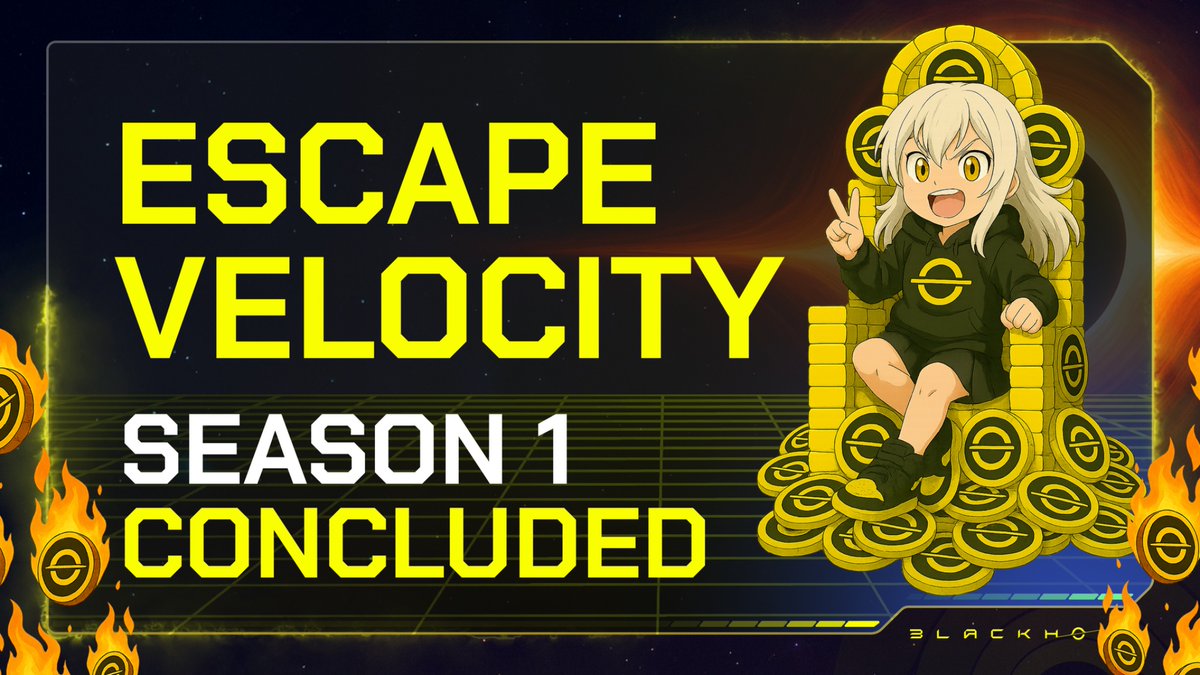 BlackholeDEX's tweet image. 6M veBLACK has been distributed to eligible users for season 1 of Escape Velocity!

- 17.7M $BLACK locked or burned
- 1,000+ wallets
- 1,700+ locks

Season 2 starts SOON 🕳️