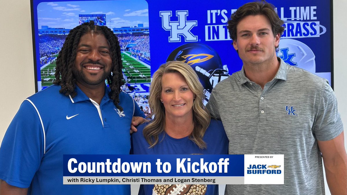 Tune into Countdown to Kickoff presented by Jack Burford now! 
Join <a href="/ChristiUKsports/">Christi Thomas</a>, <a href="/LBStenberg/">Logan Stenberg</a> &amp; <a href="/RickyLumpkin/">Ricky Lumpkin</a> as they get you ready for <a href="/UKFootball/">Kentucky Football</a> vs Ole Miss.
Listen: ukathletics.com/news/2025/09/0…
Watch: UKSNAllAccess.com