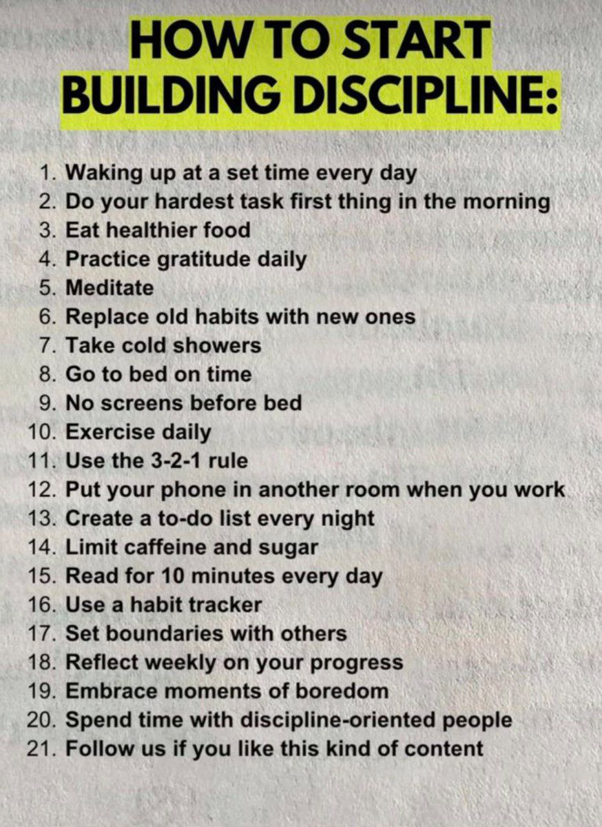How to start building discipline