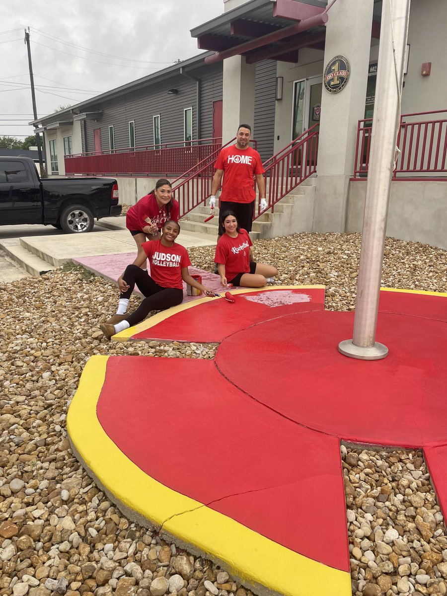 Rockets in the community! 🚀🏀🏐⚽️ 🎾 All of our Judson feeder student-athletes came together today to repaint and clean our parks &amp; fire station. Service + spirit = Judson pride! ❤️ #RocketsServe #JudsonStrong