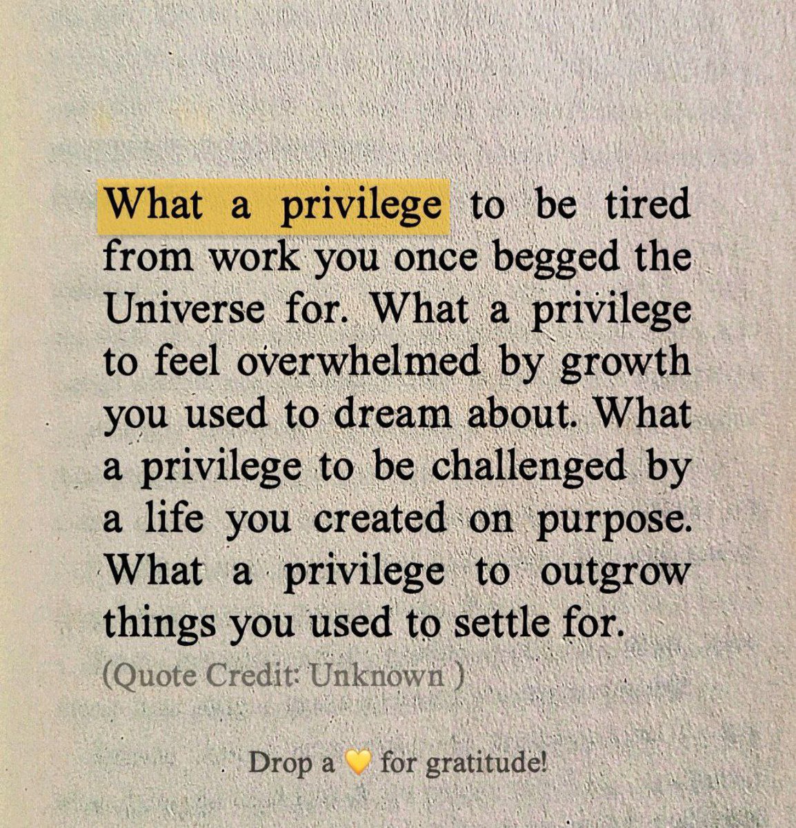 What a privilege...