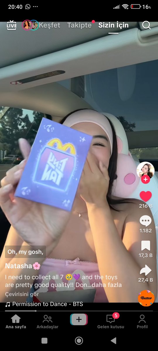 tiktokta 4 videodan 3u yabanci armylerin bts menusu denedigi video...SUNDANIMIZ BILE YOK