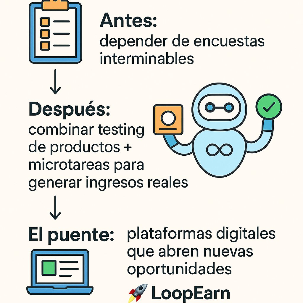 loop_earn's tweet image. Antes: depender de encuestas interminables.
Después: combinar testing de productos + microtareas para generar ingresos reales.
El puente: plataformas digitales que abren nuevas oportunidades.
🚀 #LoopEarn And it’s just the beginning   #IngresosPasivos #SideHustle #Microtareas