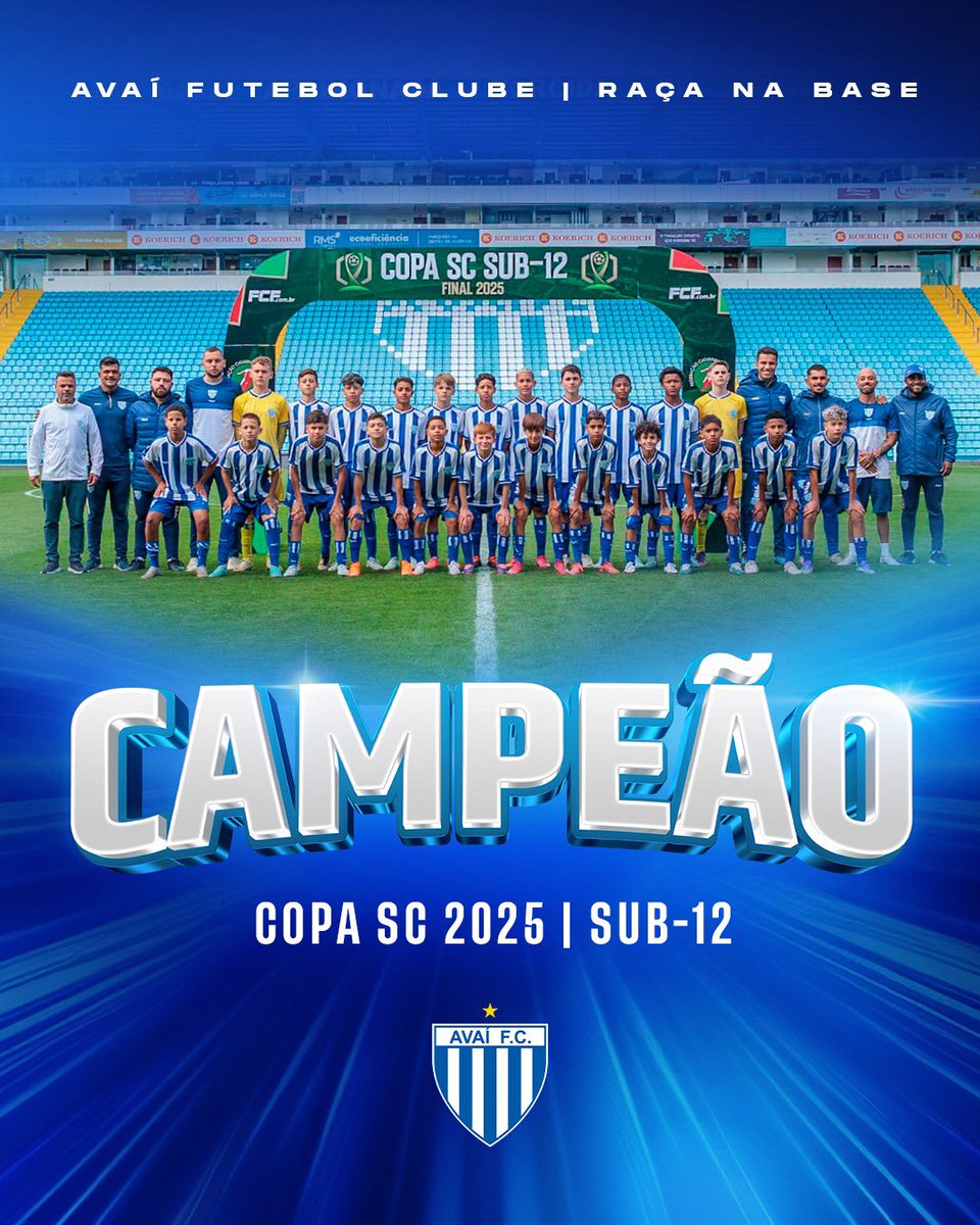 🦁🏆 ACAAAAAABOOOOUUUUUU! 
A RAÇA DA BASE É CAMPEÃ DA COPA SC SUB-12!!!

<a href="/AvaiFC/">Avaí Futebol Clube</a> 6x0 <a href="/FigueirenseFC/">Figueirense FC</a> 

⚽️⚽️ Alan
⚽️ João Luccas
⚽️ Lorenzo
⚽️ Israel
⚽️ Gol contra

COMEMORE MUITO,
NAÇÃO AVAIANA!

#RaçadaBase