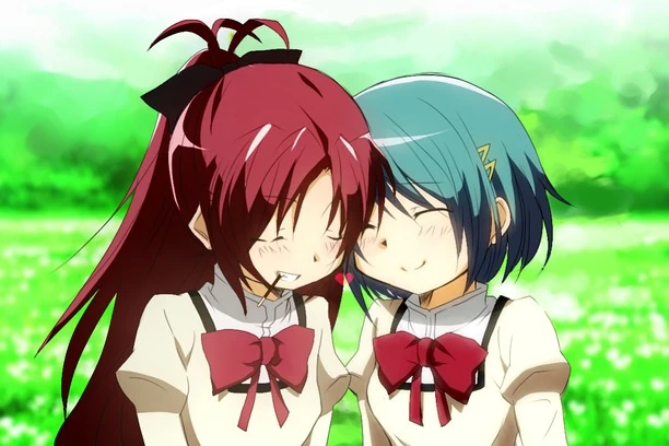 dailybutchfemme's tweet photo. Mascfem couple of the day is Sayaka Miki and Kyoko Sakura from Madoka Magica (semi-canon). Sayaka is a fem bisexual and Kyoko is a masc lesbian (both headcanon)! https://t.co/kuMspXAWem