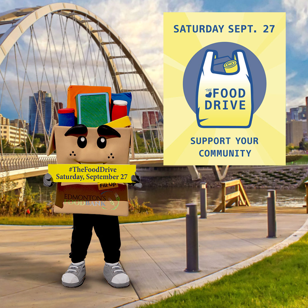 PLEASE SHARE! IT'S ONLY THREE WEEKS UNTIL EDMONTON'S LARGEST DOOR-TO-DOOR FOOD DRIVE ON SATURDAY, SEPTEMBER 27! 

Last year YOU raised 125,132 kg to help support our community and we need to raise even MORE this year! Thank YOU! #yeg #edmonton #yegevents #thefooddrive #justserve