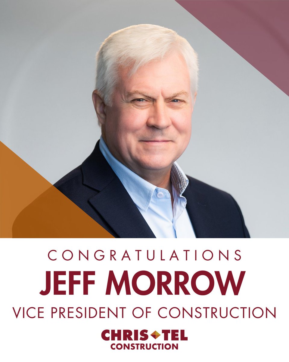 Join us in congratulating Jeff Morrow on his promotion to VP of Construction! Since 2023, Jeff’s results-driven approach, commitment to excellence &amp; focus on staff development have made him a trusted leader. Excited for what’s ahead! 

#TeamChrisTel #BuildingWithPurpose