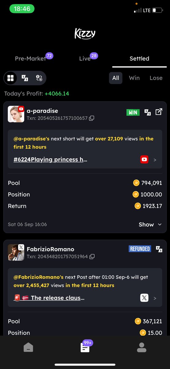 ineeditbruce's tweet photo. Nice day at the kizzy lab @kizzymobile 

4000+ profit already achieved today

99+ open bets

28 games currently live

We are definitely making wife changing money on mainnet 💜 https://t.co/OdY3MrSJ34