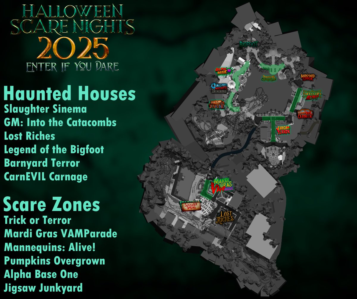 UniRobloxGame's tweet image. 👻Get a first look at this year's Halloween Scare Nights layout